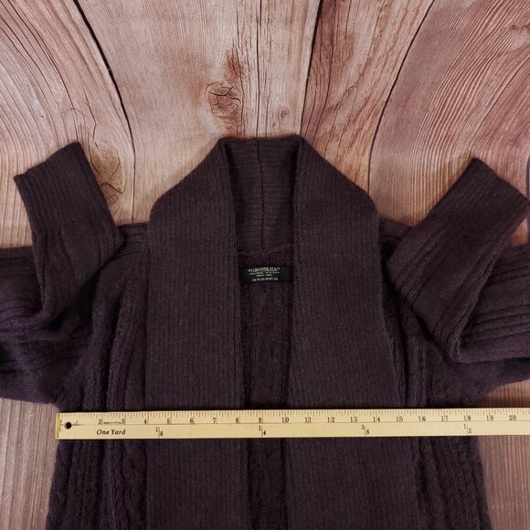 Allsaints Womens Size 10 Galaxy Flex Cardigan Mohair Wool Purple Brown - Picture 10 of 11